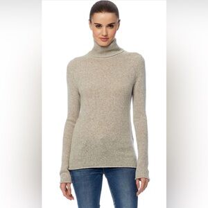 360 Cashmere Women's Rocky Barnes x 360 Meghan Turtleneck Sweater Medium Tan